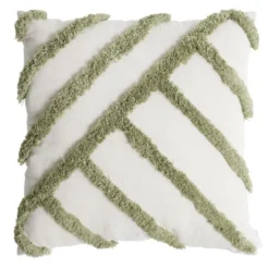 Coussin carré blanc écru tufté coloré 40x40cm (3 modèles)