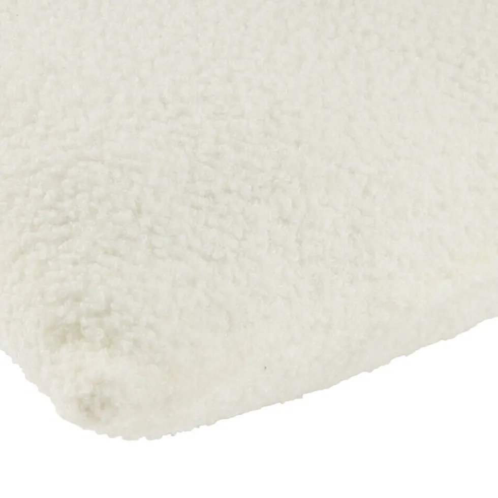 Coussin carré bouclette blanc 45x45cm