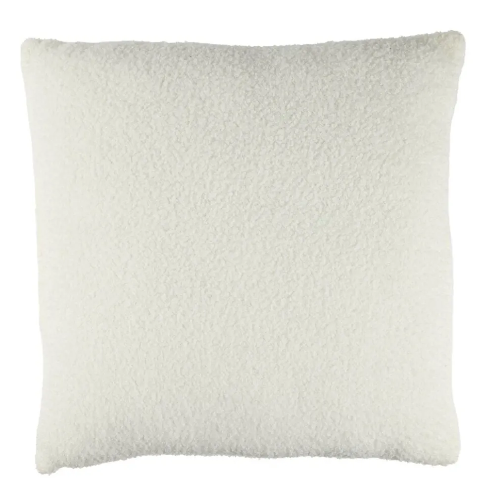 Coussin carré bouclette blanc 45x45cm