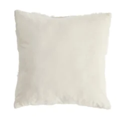 Coussin carré déco fourrure Teddy motif beige 45x45cm (2 modèles)