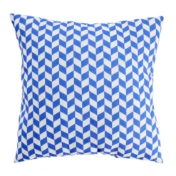 Coussin carré motif chevron bicolore 45x45cm (2 modèles jaune ou bleu)