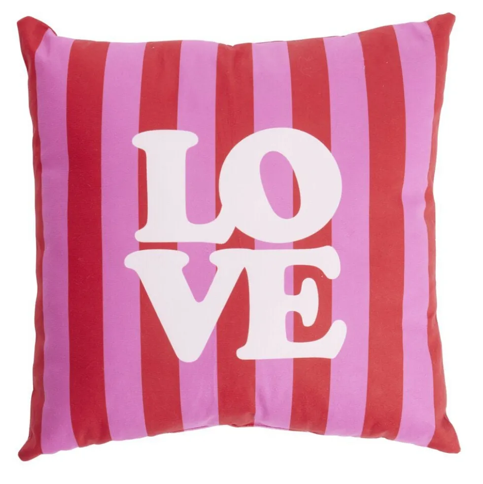 Coussin carré thème amour rouge et rose 40x40cm (3 modèles)