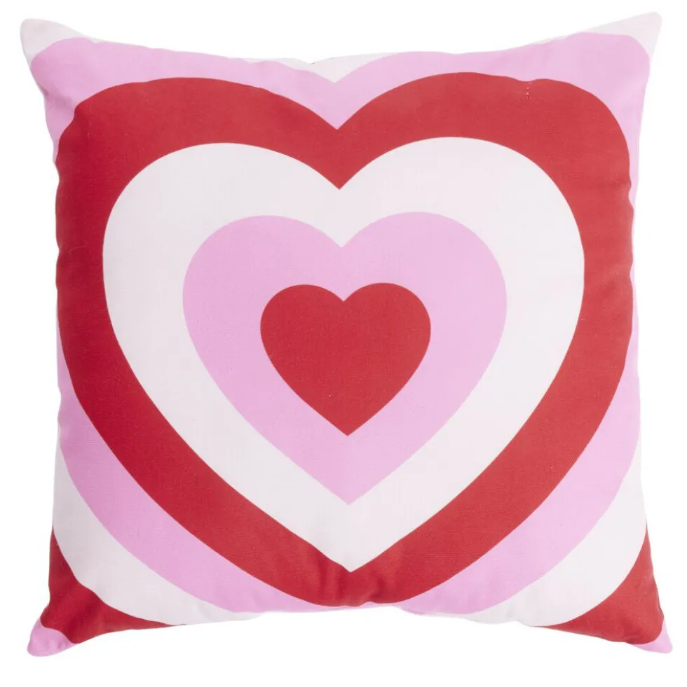 Coussin carré thème amour rouge et rose 40x40cm (3 modèles)