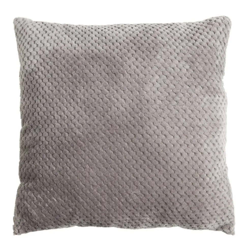 Coussin carré uni texture relief 45x45cm (4 modèles)