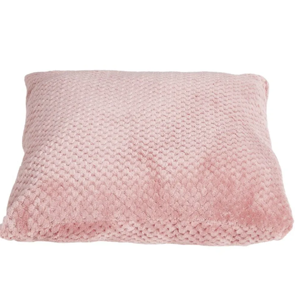 Coussin carré uni texture relief 45x45cm (4 modèles)