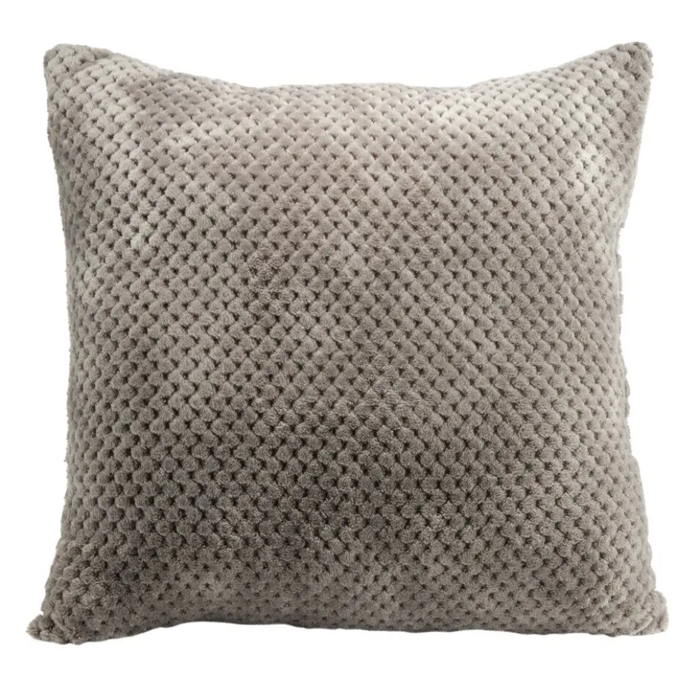 Coussin carré uni texture relief 45x45cm (4 modèles)