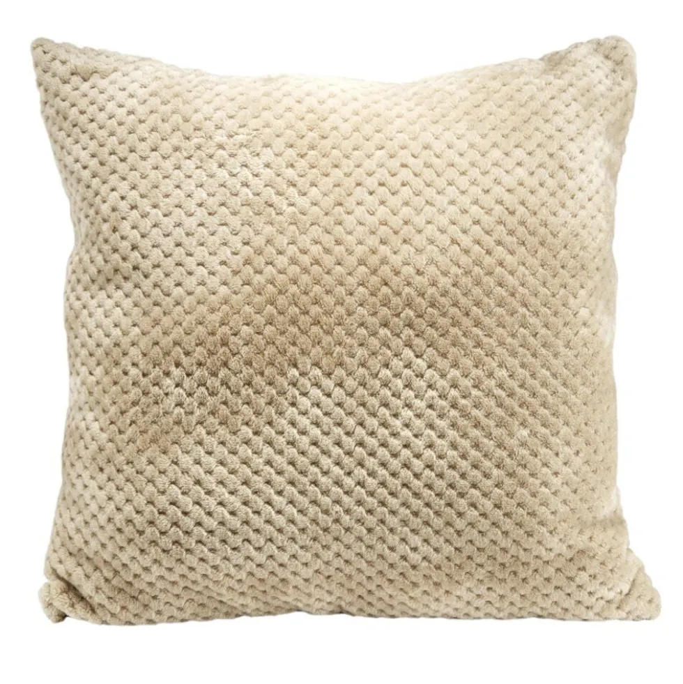 Coussin carré uni texture relief 45x45cm (4 modèles)