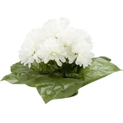 Coussin chrysanthème artificiel 15 têtes blanc
