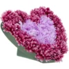 Coussin Chrysanthème artificiel forme coeur violet