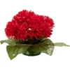Coussin chrysanthème artificiel 15 têtes rouge