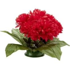 Coussin chrysanthème artificiel 15 têtes rouge