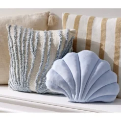 Coussin coquillage bleu 28x38cm