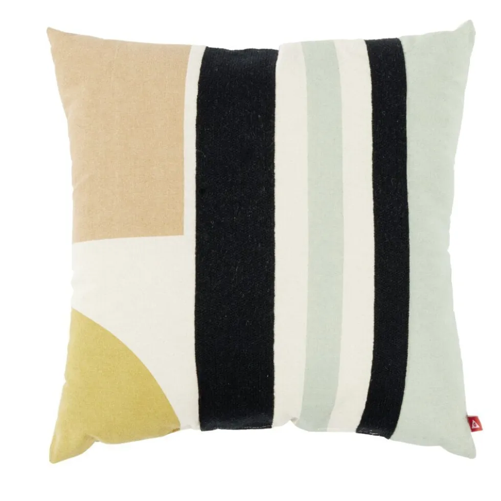 Coussin déco art organique 45x45cm beige