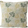Coussin déco feuille 45x45cm beige et vert