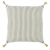 Coussin déco marinière et pompons 45x45cm