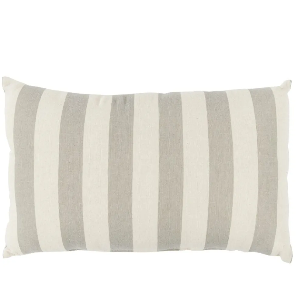 Coussin déco 30x50cm bayadères beige