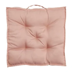 Coussin de sol assise carrée matelassée taupe 45x45cm