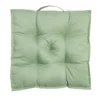 Coussin de sol assise carrée matelassée vert 45x45cm
