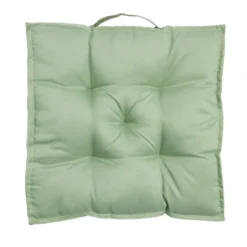 Coussin de sol assise carrée matelassée vert 45x45cm
