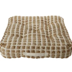 Coussin de sol à carreaux 50x50cm beige