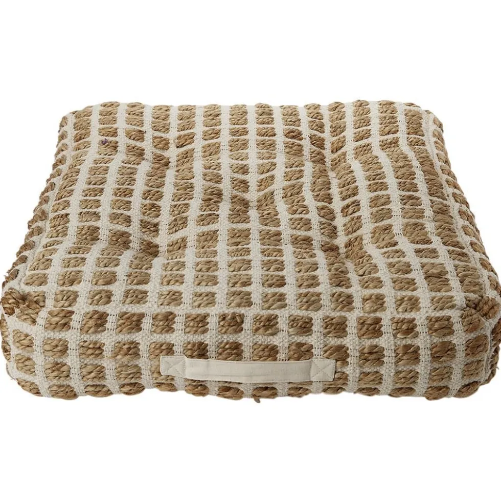 Coussin de sol à carreaux 50x50cm beige