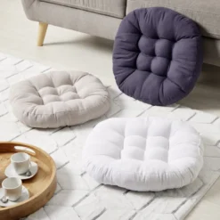 Coussin de sol Ø45cm blanc