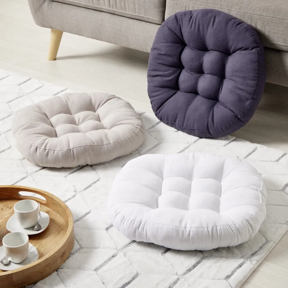 Coussin de sol Ø45cm blanc