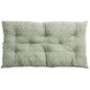 Coussin de sol rectangulaire vert sapin motif floral blanc 60x120cm