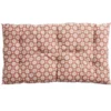 Coussin de sol rectangulaire rouge terracotta motifs blancs 60x120cm