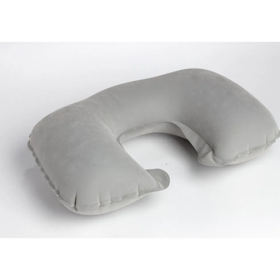 Coussin de voyage gonflable uni gris
