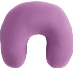 Coussin de voyage microbilles support nuque ergonomique rose 28x28cm