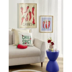 Coussin forme piment rouge Ø17xL27cm
