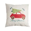 Coussin Noël effet lin Merry Christmas 40x40cm