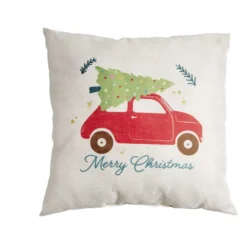 Coussin Noël effet lin Merry Christmas 40x40cm