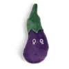 Coussin peluche forme aubergine polyester violet 38x16cm