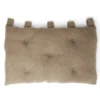 Coussin pour tête de lit en tissu bouclette vert olive 70x50cm