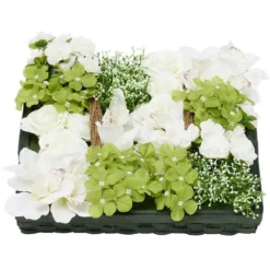 Coussin printanier fleur artificielle 36x36xH10cm