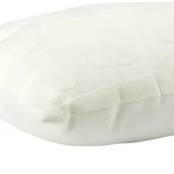 Coussin rectangulaire motif organique relief velours blanc 30x50cm