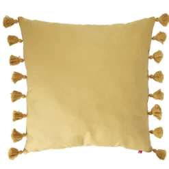 Coussin rembourré uni avec pompons 60x60cm (3 modèles)