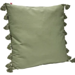 Coussin rembourré uni avec pompons 60x60cm (3 modèles)