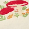 Coussin rond bouclette motifs végétal et champignons Ø40cm