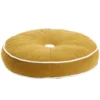 Coussin rond côtelé façon tranche de citron jaune Ø35cm