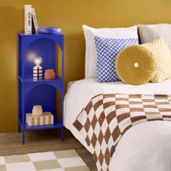 Coussin rond côtelé façon tranche de citron jaune Ø35cm