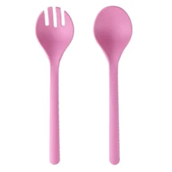 Couverts à salade x2 plastique rose L26,5cm