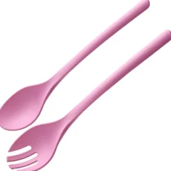 Couverts à salade x2 plastique rose L26,5cm