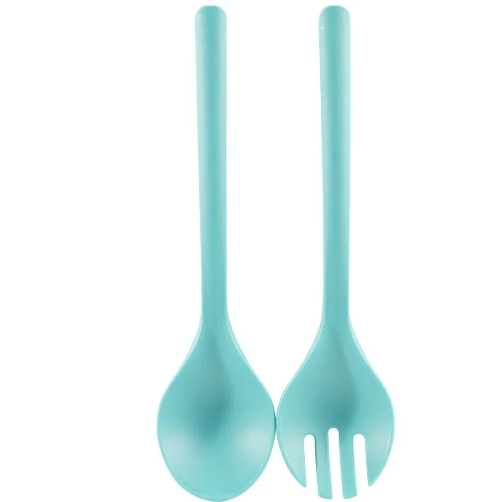 Couverts à salade x2 plastique vert céladon L26,5cm