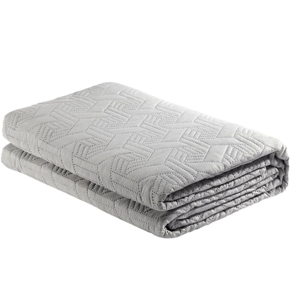 Couvre lit 2 personnes pinsonic géométrique gris 220x240cm