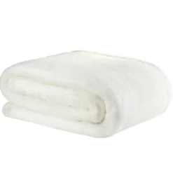Couvre lit 2 personnes sherpa blanc 220x240cm