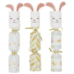 Crackers lapin de Pâques x6 en papier Ø4,5xL21cm