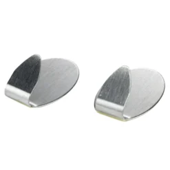 Crochet adhésif acier x2 Ø2,5cm gris
